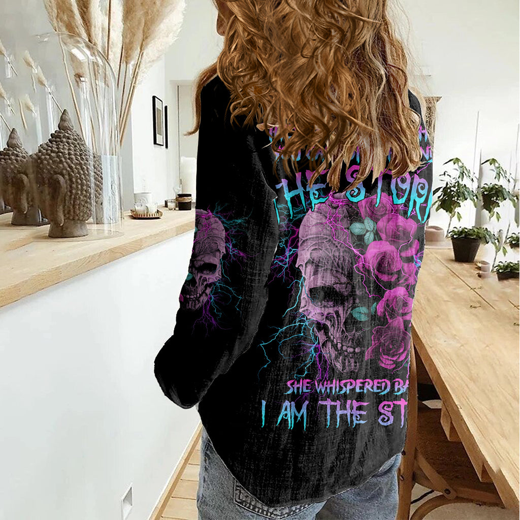 I Am The Storm Skull Rose Women Casual Shirt - Wonder Print Shop