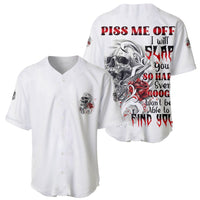 Pair of white baseball jerseys with skull-and-rose tattoo graphics