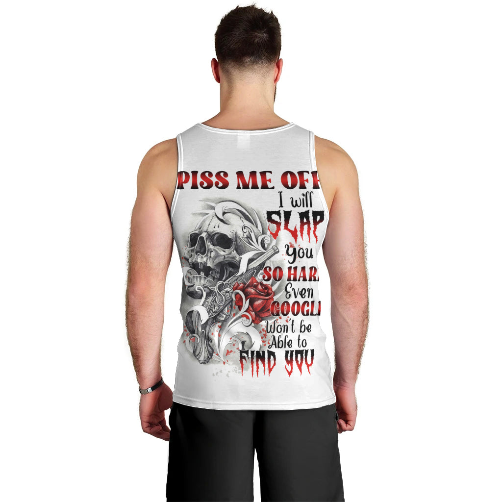 P Me Off Tattooed Skull Rose Men Tank Top - Wonder Print Shop