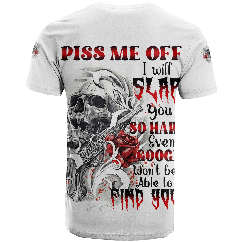 P Me Off Tattooed Skull Rose T Shirt - Wonder Print Shop