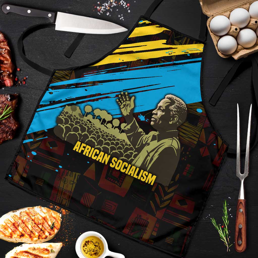 Julius Nyerere Apron Ujamaa African Socialism Text and Bold Striped Pattern - Wonder Print Shop