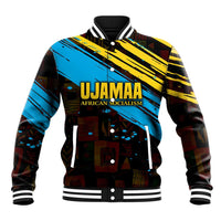 Julius Nyerere Baseball Jacket Ujamaa African Socialism Text and Bold Striped Pattern - Wonder Print Shop