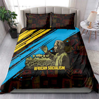 Julius Nyerere Bedding Set Ujamaa African Socialism Text and Bold Striped Pattern - Wonder Print Shop