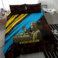 Julius Nyerere Bedding Set Ujamaa African Socialism Text and Bold Striped Pattern - Wonder Print Shop