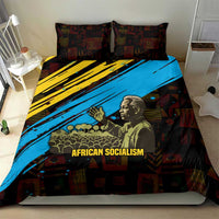Julius Nyerere Bedding Set Ujamaa African Socialism Text and Bold Striped Pattern - Wonder Print Shop