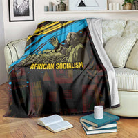 Julius Nyerere Blanket Ujamaa African Socialism Text and Bold Striped Pattern - Wonder Print Shop
