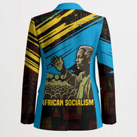 Julius Nyerere Blazer Ujamaa African Socialism Text and Bold Striped Pattern - Wonder Print Shop