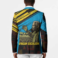 Julius Nyerere Blazer Ujamaa African Socialism Text and Bold Striped Pattern - Wonder Print Shop