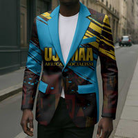 Julius Nyerere Blazer Ujamaa African Socialism Text and Bold Striped Pattern - Wonder Print Shop