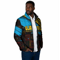 Julius Nyerere Padded Jacket Ujamaa African Socialism Text and Bold Striped Pattern - Wonder Print Shop