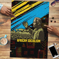 Julius Nyerere Puzzle Ujamaa African Socialism Text and Bold Striped Pattern - Wonder Print Shop