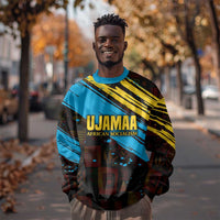 Julius Nyerere Sweatshirt Ujamaa African Socialism Text and Bold Striped Pattern - Wonder Print Shop