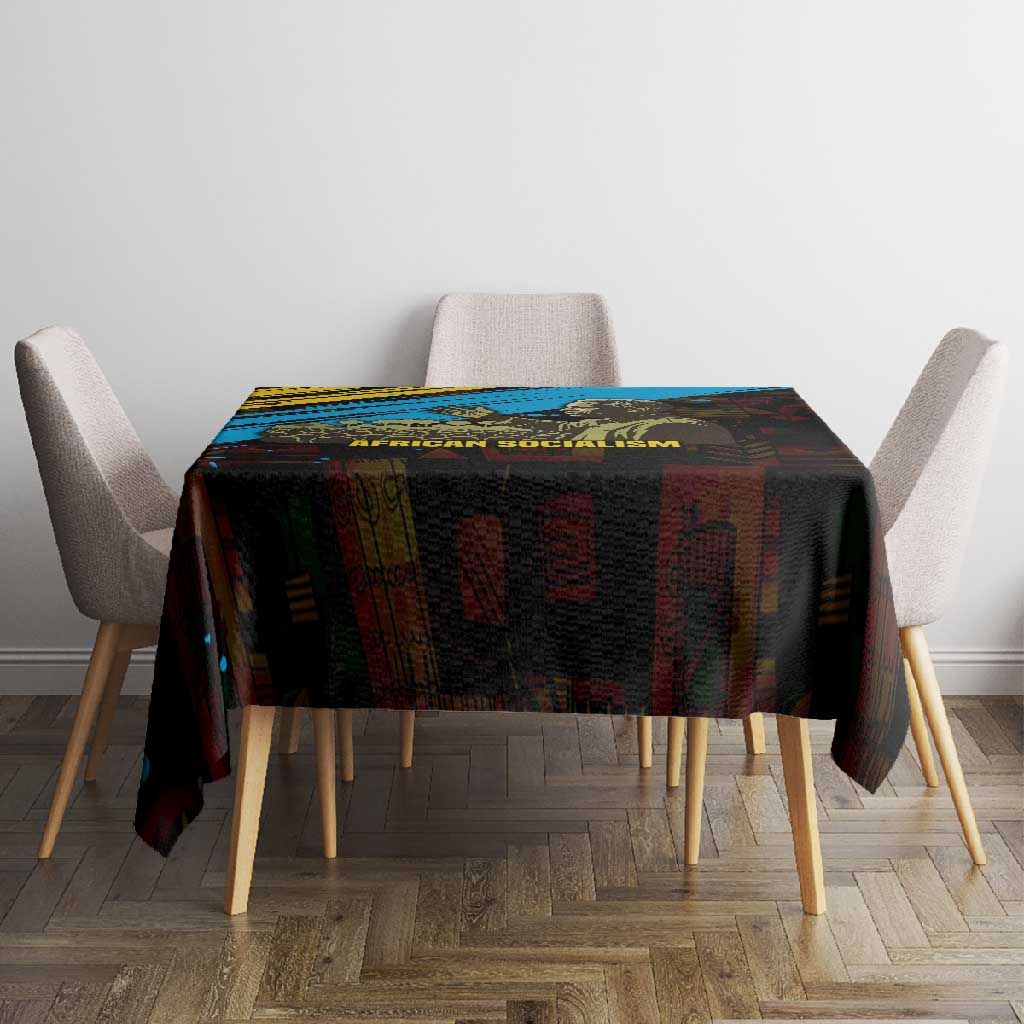 Julius Nyerere Tablecloth Ujamaa African Socialism Text and Bold Striped Pattern - Wonder Print Shop