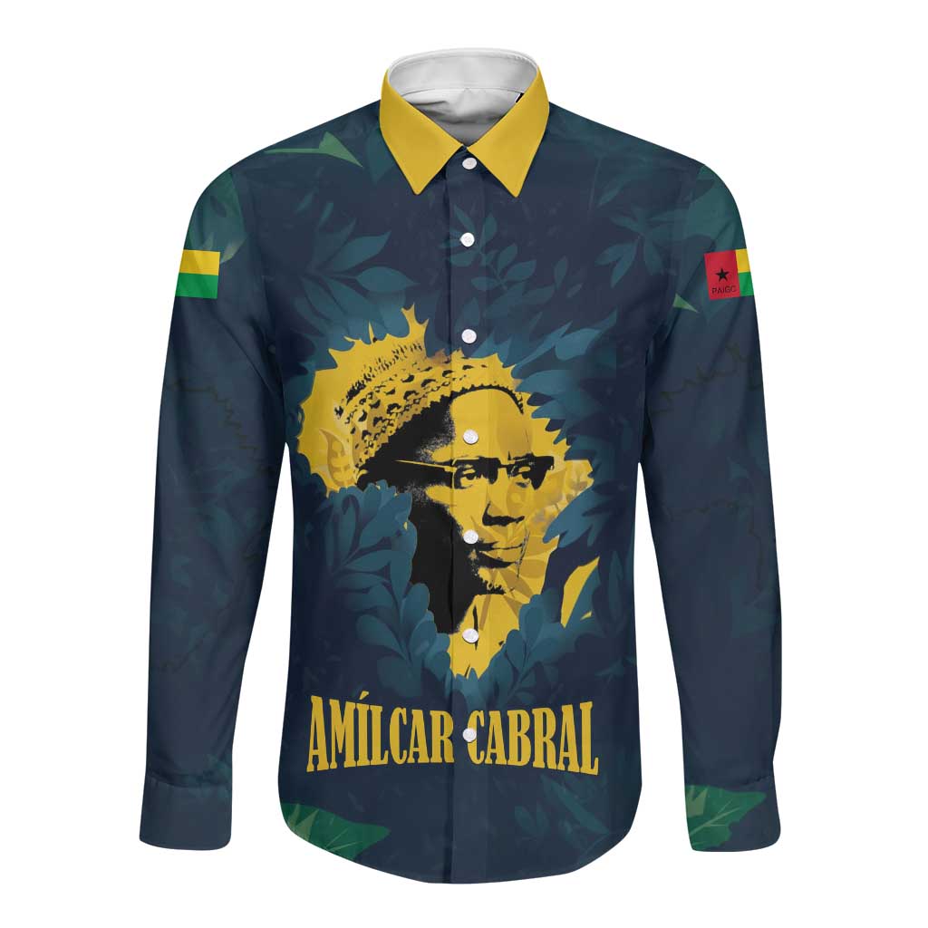Amilcar Cabral Long Sleeve Button Shirt Guinea-Bissau African National Liberation Leader - Cultural Resistance Tribute - Wonder Print Shop