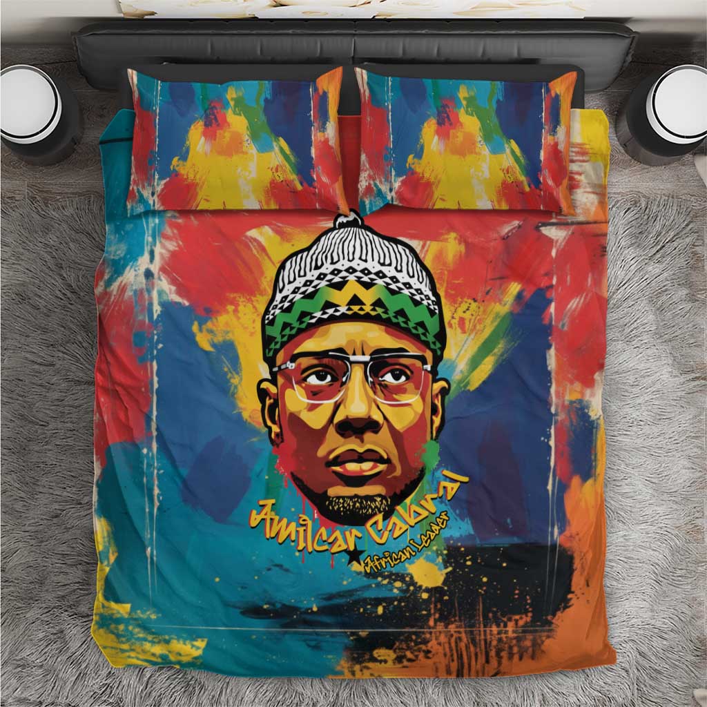 Amilcar Cabral Bedding Set Armed Activist Quote Raised Fist African Liberation Tribute - Colorful Paint Stroke - Wonder Print Shop