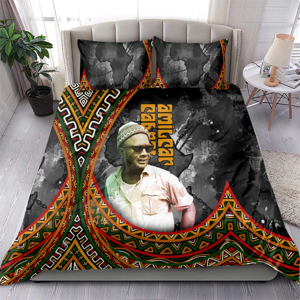 Amilcar Cabral Bedding Set African Map with Chains Freedom Theme Revolutionary Liberation Tribute - Wonder Print Shop