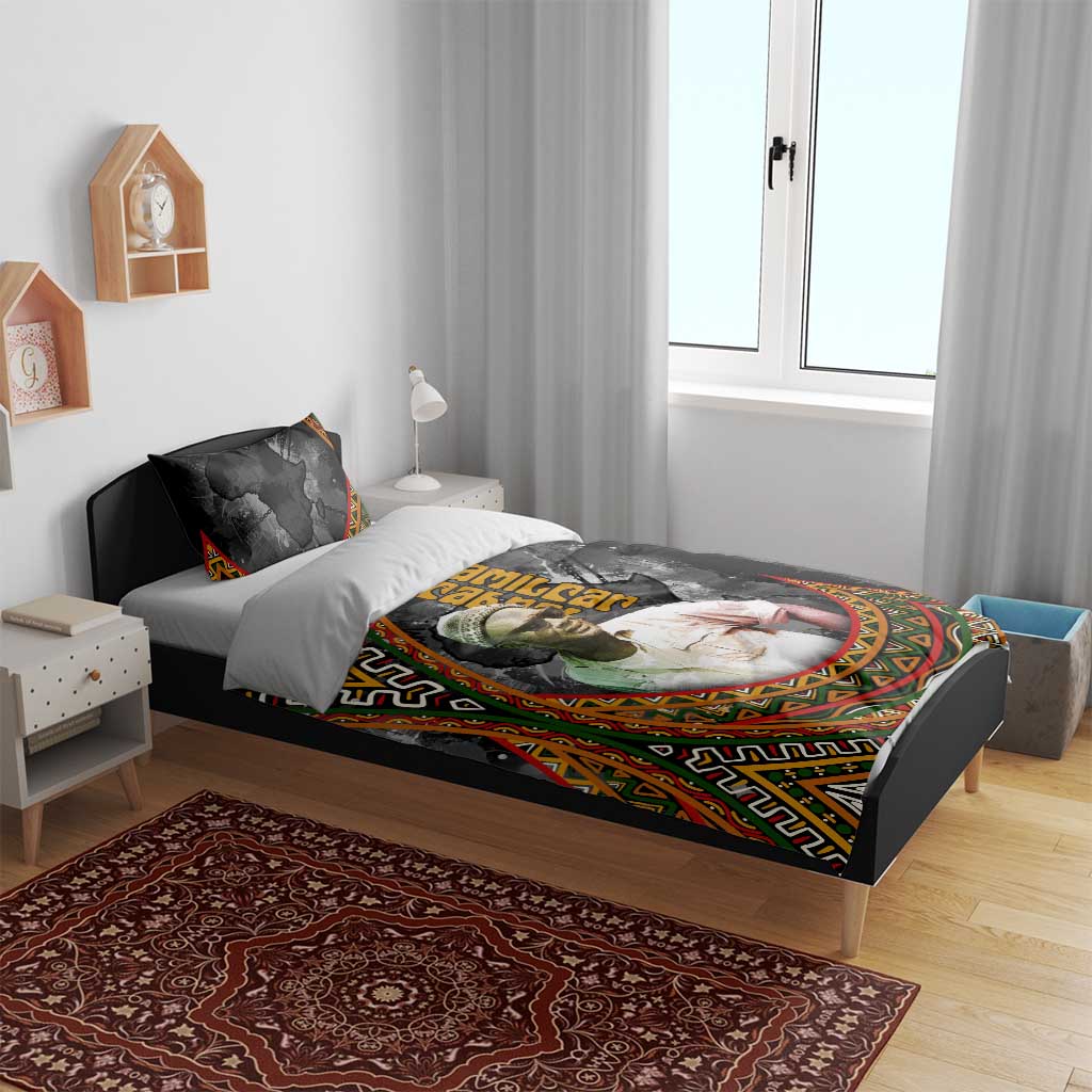 Amilcar Cabral Bedding Set African Map with Chains Freedom Theme Revolutionary Liberation Tribute - Wonder Print Shop