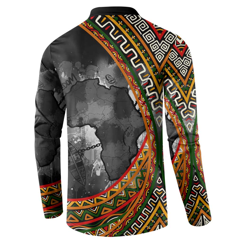 Amilcar Cabral Button Sweatshirt African Map with Chains Freedom Theme Revolutionary Liberation Tribute