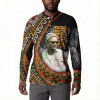 Amilcar Cabral Button Sweatshirt African Map with Chains Freedom Theme Revolutionary Liberation Tribute