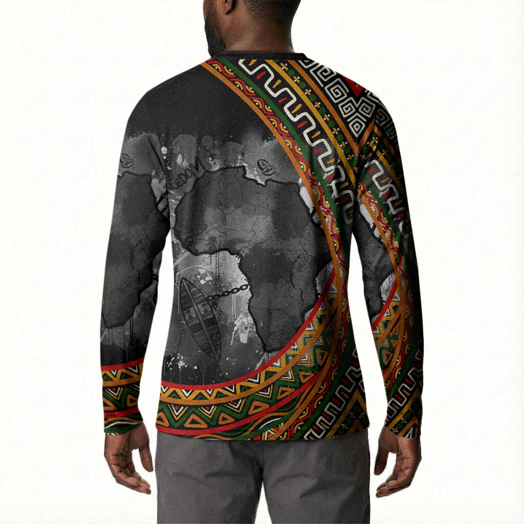 Amilcar Cabral Button Sweatshirt African Map with Chains Freedom Theme Revolutionary Liberation Tribute