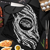 I'm Coming to the Cottage Apron with Hand-Drawn Floral Pattern