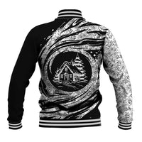I'm Coming to the Cottage Baseball Jacket with Hand-Drawn Floral Pattern