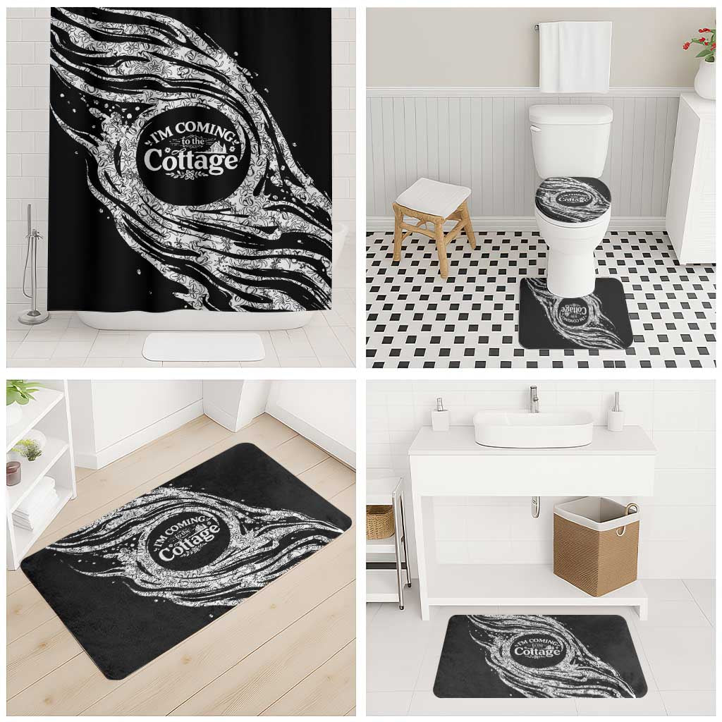 I'm Coming to the Cottage Bathroom Set with Hand-Drawn Floral Pattern