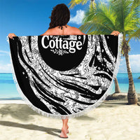 I'm Coming to the Cottage Beach Blanket with Hand-Drawn Floral Pattern