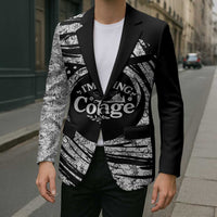 I'm Coming to the Cottage Blazer with Hand-Drawn Floral Pattern