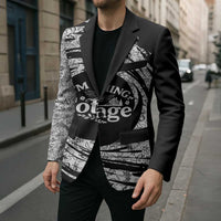 I'm Coming to the Cottage Blazer with Hand-Drawn Floral Pattern