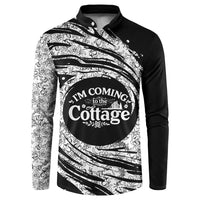 I'm Coming to the Cottage Button Sweatshirt with Hand-Drawn Floral Pattern