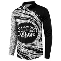 I'm Coming to the Cottage Button Sweatshirt with Hand-Drawn Floral Pattern