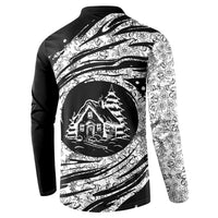 I'm Coming to the Cottage Button Sweatshirt with Hand-Drawn Floral Pattern