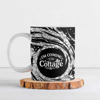 I'm Coming to the Cottage Ceramic Mug with Hand-Drawn Floral Pattern