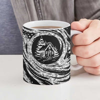 I'm Coming to the Cottage Ceramic Mug with Hand-Drawn Floral Pattern