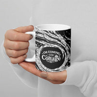 I'm Coming to the Cottage Ceramic Mug with Hand-Drawn Floral Pattern