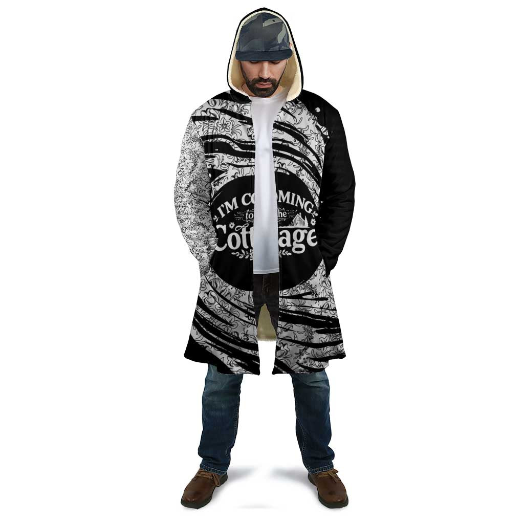 I'm Coming to the Cottage Cloak with Hand-Drawn Floral Pattern