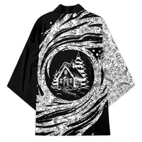 I'm Coming to the Cottage Kimono with Hand-Drawn Floral Pattern