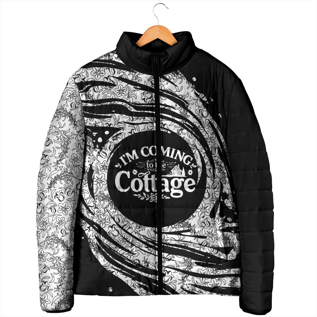 I'm Coming to the Cottage Padded Jacket with Hand-Drawn Floral Pattern