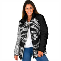 I'm Coming to the Cottage Padded Jacket with Hand-Drawn Floral Pattern