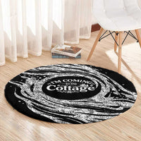 I'm Coming to the Cottage Round Carpet with Hand-Drawn Floral Pattern