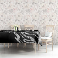 I'm Coming to the Cottage Tablecloth with Hand-Drawn Floral Pattern