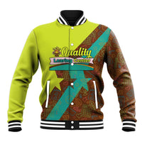 Quality Learning Center Baseball Jacket with School Supply Doodle Pattern