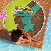 Quality Learning Center Beach Blanket with School Supply Doodle Pattern