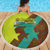 Quality Learning Center Beach Blanket with School Supply Doodle Pattern