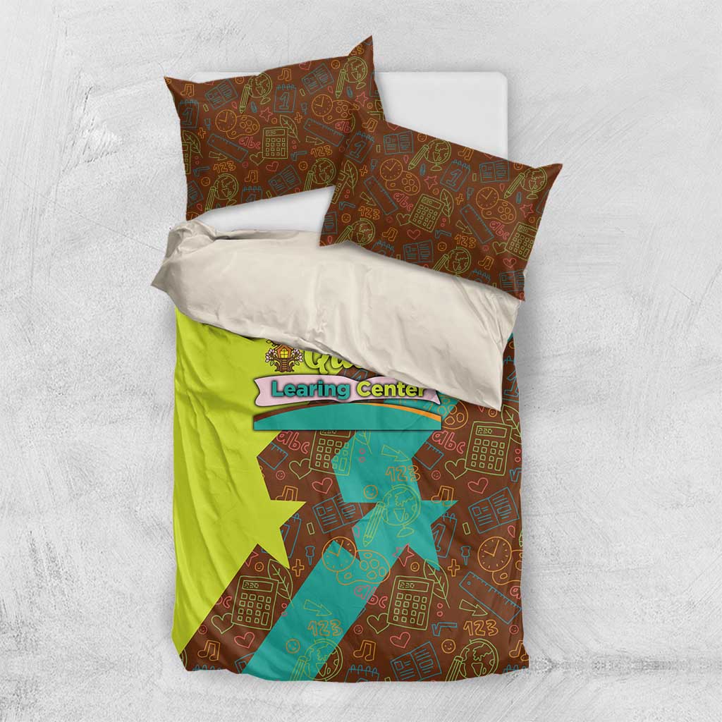 Quality Learning Center Bedding Set with School Supply Doodle Pattern