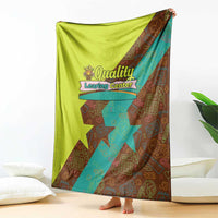 Quality Learning Center Blanket with School Supply Doodle Pattern