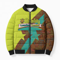 Quality Learning Center Bomber Puffer Jacket with School Supply Doodle Pattern