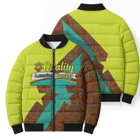 Quality Learning Center Bomber Puffer Jacket with School Supply Doodle Pattern