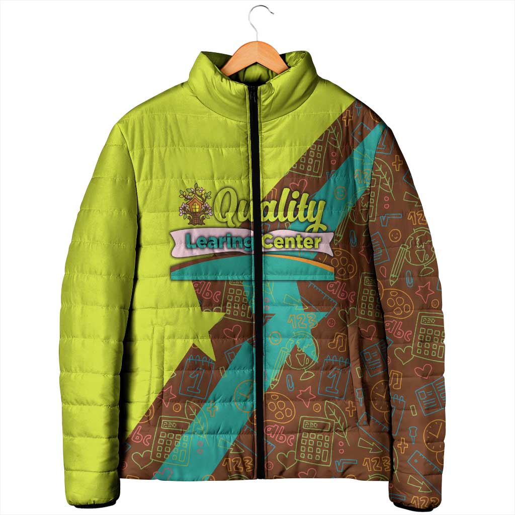 Quality Learning Center Padded Jacket with School Supply Doodle Pattern